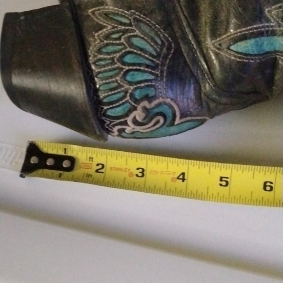 Corral Ladies Boots – Black Turquoise Fleur de Lis – R2337$292.50 size 9.5 - Picture 10 of 16